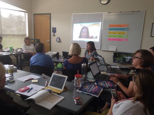 MaureenCorio's tweet photo. So cool magnet tchs Google Hangout with author Kristen Swanson "unleashing #studentsuperpowers " http://t.co/CVSd4KbwEU