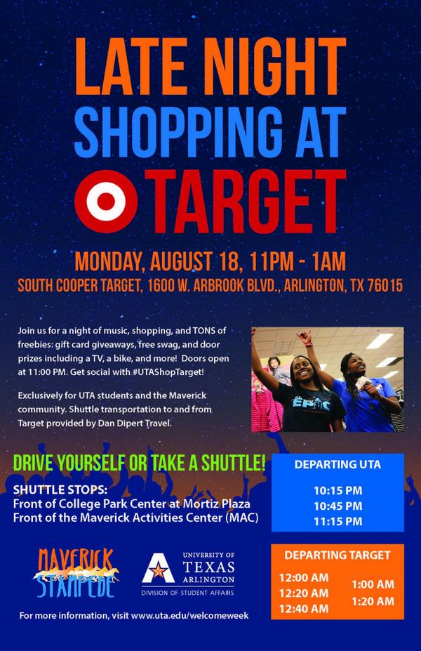 Late Night Shopping at <a href="/Target/">Target</a> TONIGHT beginning at 11 pm. @UTAShopTarget