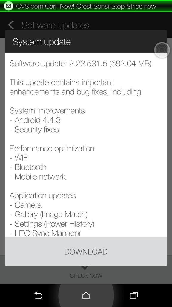 csharpe72's tweet photo. thanks @htc for the quick #HTCOneM8 update #htconeup #theoneway @JohnLegere http://t.co/SuSYhr4ccC