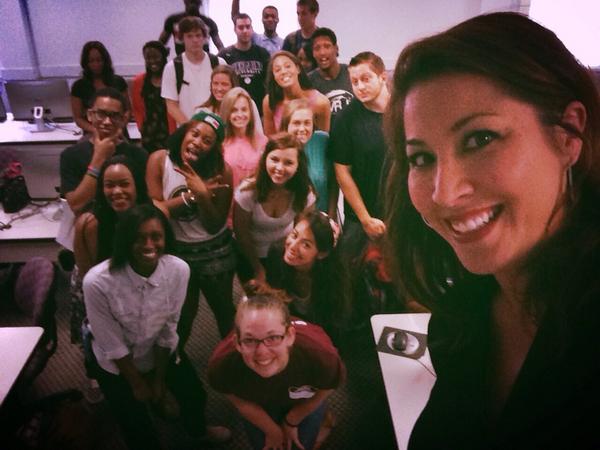 lynnowens's tweet photo. First day of Interactive & Social Media requires a class selfie. #WPeaceU #COM211 http://t.co/wiUSYj4ruX