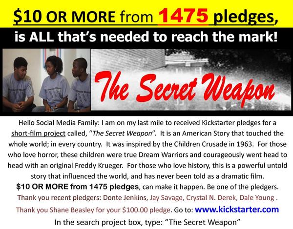 NEW GOAL, A STEP HAS BEEN MADE. Please view Kickstarter and help me reach the final goal at: kickstarter.com/projects/10734…