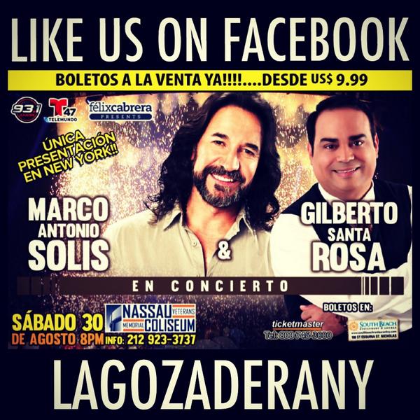SIGUENOS en  Facebook LAGOZADERANY en Tweeter <a href="/LaGozaderaNY/">La Gozadera</a> y GANA BOLETOS @andressalce <a href="/FelixCabrerapre/">Felix Cabrera Presen</a>
