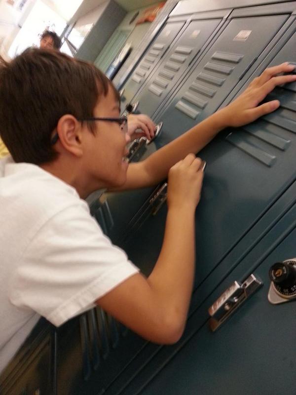 HankOnTV's tweet photo. Jason practicing with his locker http://t.co/EQJpb1Hb4H