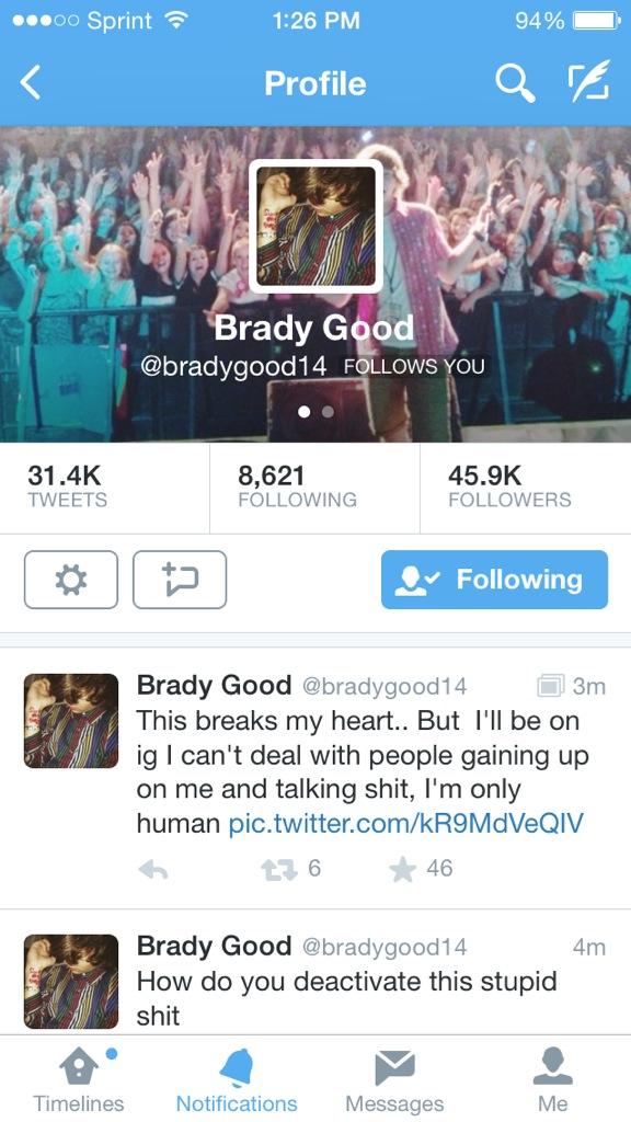 bradygood_'s tweet photo. “@KailynTommo: @bradygood_ I missed you http://t.co/lhFGqF1Fdg”I MISS THAT TWITTER