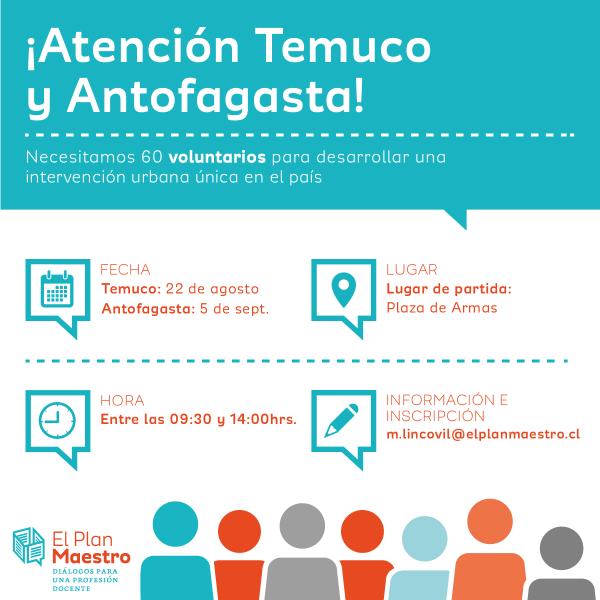 CONACEP_Chile's tweet image. ¡ATENCIÓN TEMUCO! Apoyemos esta gran iniciativa de @el_planmaestro . Se necesitan voluntarios