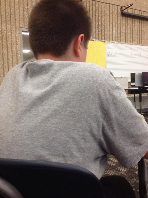NicLeo2014's tweet photo. Another day of study hall in the band room http://t.co/rrkA6rrNsp