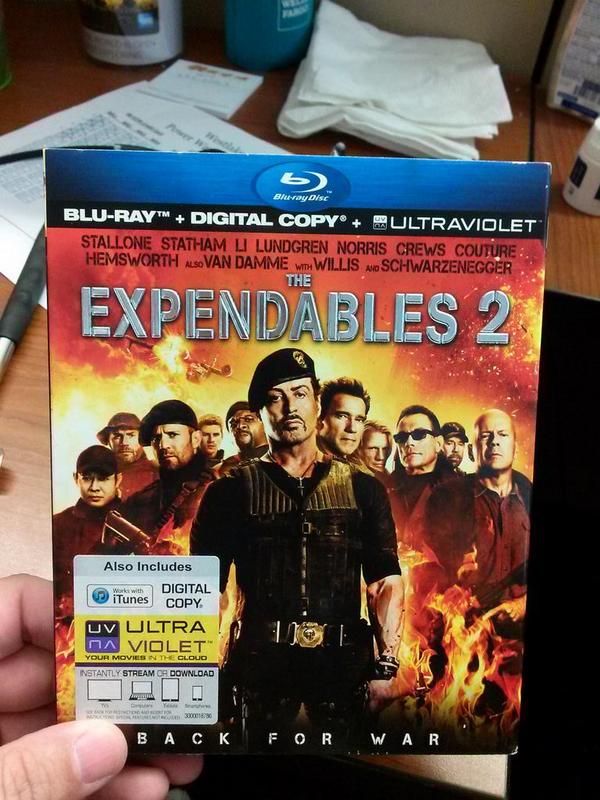 manbat33's tweet image. Friend at work brought me back my #Expendables2 blu Ray, he&apos;s ready to see 3. Let&apos;s keep this going we might see 4.