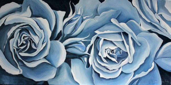 My "Blue Rose" painting sold and off to a home in Wanaka.Oil/brush on stretched canvas-more on janesinclair.co.nz