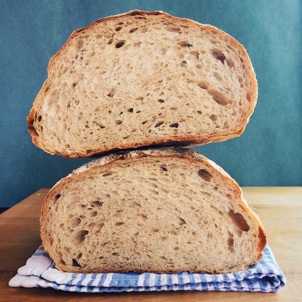 ChristensenEmma's tweet image. Bread baking funtimes! Made @joseybakerbread 's Hearth Sourdough No. 2 - such lovely oven-spring! #breadnerd