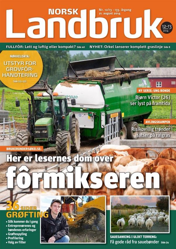 Høstens første er et dobbeltnr på 132 sider. Du får bl.a lese om fôrmikserundersøkelsen, sauesanking og 35s grøfting.