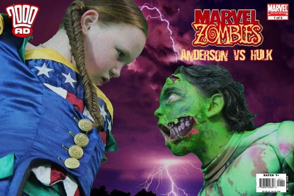 Doug_Marr's tweet photo. #bookweek2014  @ school. Daughter as Judge Anderson son as Zombie Hulk. @2000AD @Marvel who would win? #cosplay http://t.co/uv8sliynQO