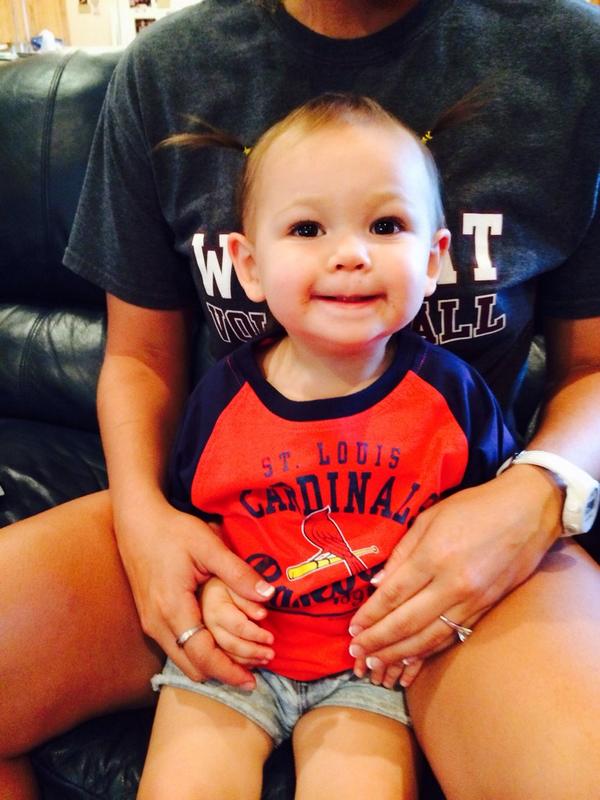 BabyJayGP's tweet photo. Pigtails for the win! #pigtails #cardinalnation http://t.co/xXu8dHViLD