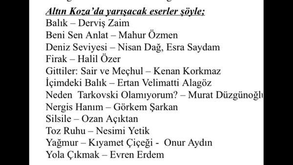 İşte 21.Altın Koza Ulusal Uzun Metraj Yarışma Filmleri.