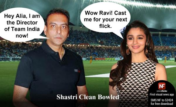 newsflicks's tweet image. Why Alia is excited about #RaviShastri &apos;s directorial debut #BCCI (satire) Our visual news app bit.ly/1ALShbk
