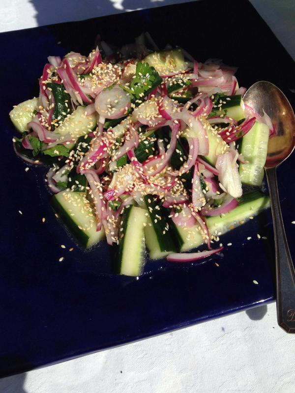 Gorgeous thai cucumber salad - fab lunch party!