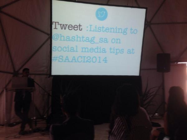 Listening to @hashtag_sa on social media tips at #SAACI2014