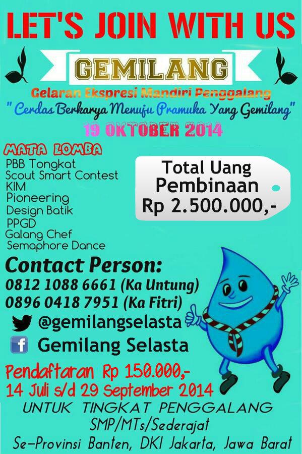 gemilangselasta's tweet photo. @PagodaScout215 @Prasus_Hunter13 @PaskhasJaya31 @ghostscout52 @pramuka12bekasi http://t.co/pe0L221W2e