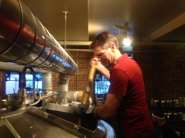 We're mashing in with Michael Bowen our 25th Anniversary homebrew competition winner. 500# of yummy Golden Promise!