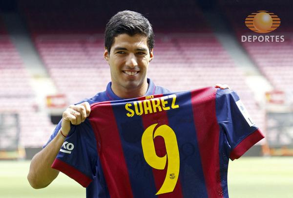 TUDNMEX's tweet photo. No más mordidas; Luis Suárez es presentado por el Barça y promete no volver a morder http://t.co/j9GkFMVyr8 #FutbolTD http://t.co/QWfcXKaWFO