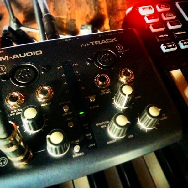 DrewAdams24's tweet image. My fancy new toy for my keyboard setup! M-Audio M-Track USB Audio Interface! #keyboardist #livesetup #newtoy