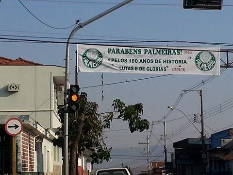 FAIXA NO CENTRO DE CHARQUEADA #100AnosDePalmeiras #Palmeiras100Anos