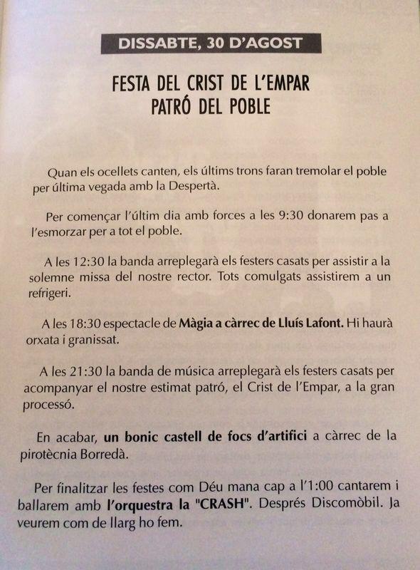 FestersAlmisera's tweet photo. Ací teniu la programació de festes d'enguany. Esperem veure-vos participar a tots en tot!! http://t.co/LvPyVxRrai
