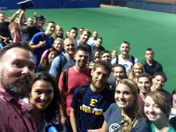 DrBradDeWeese's tweet photo. 1st day #selfie w/ the brightest future sport performance professionals @etsu has to offer! Fall '14 #GOBUCS http://t.co/JPhI1UXjQC