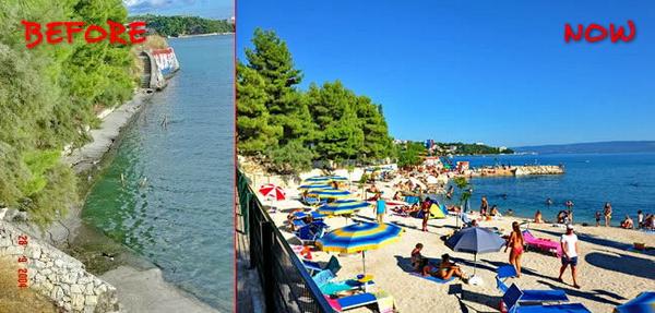 Avtokampi's tweet image. Plaža v kampu Stobreč v Splitu se je v zadnjih 10 letih zelo spremenila... @CampingSplit avtokampi.si/kamp/2/38/Stob…