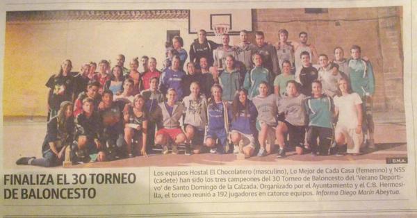 Reseña en la <a href="/lariojacom/">lariojacom</a> del 30 torneo de baloncesto en Santo Domingo de la calzada organizado por <a href="/CBHermosilla/">CB Hermosilla</a>