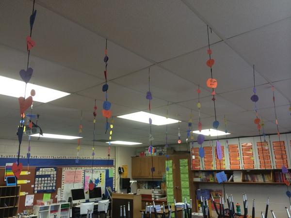 We read 'The MemoryString' by Eve Bunting...and then we made our own memory string! #averygators