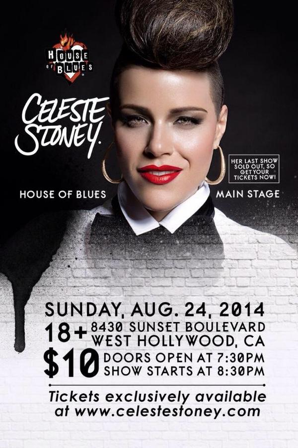 LevelMusicEnt's tweet photo. ALERT: MUSIC LOVERS!!! Enter http://t.co/Ij2kG755vE for your chance to see @celestestoney on 8/24 for FREE!!! http://t.co/ASOSoEWBAi