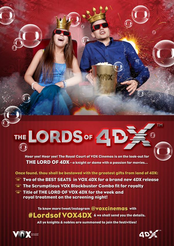 voxcinemas's tweet photo. Get crowned as The Lord of 4DX & receive the best gifts from the land of 4DX! http://t.co/BQhf4cBV25 #LordsofVOX4DX http://t.co/3chawipHqQ