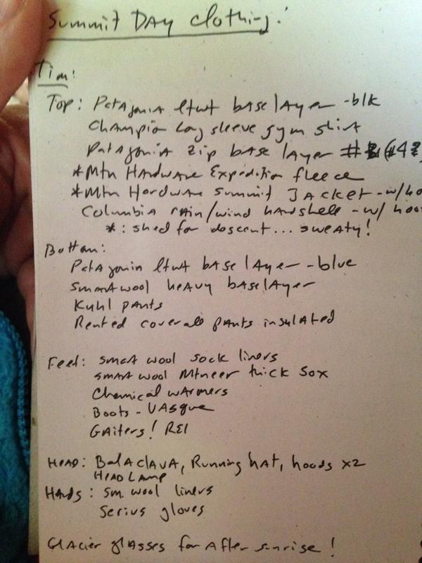 A comprehensive list of what I wore to summit. A very long list &amp; it wasn't even *that* cold that night. #staypuffman