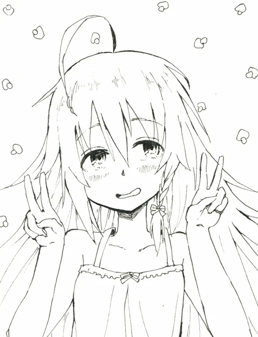 フヒ顔ダブルピース 