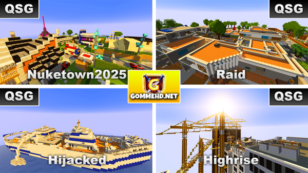 GommeHDnet's tweet image. 4 neue QuickSurvivalGames Maps: Nuketown2025, Raid, Hijacked und Highrise!