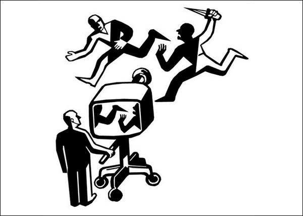 Канал показывает черно белым. Манипуляция СМИ. СМИ рисунок. СМИ карикатура. Как СМИ преподносят информацию.