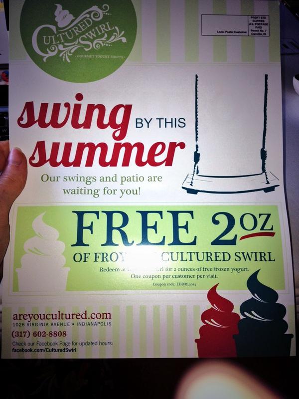 Probably the cutest mailer coupon I've received to date. Can't wait for my next visit, <a href="/CulturedSwirl/">Cultured Swirl</a> !