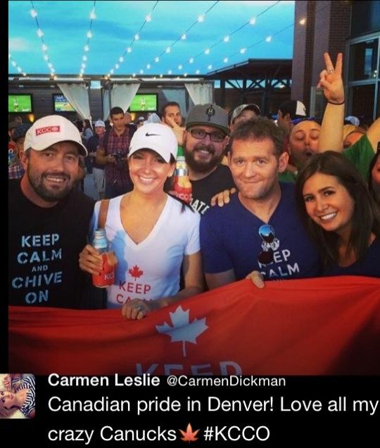 robbinsbythebay's tweet photo. My true Canadian @CarmenDickman you make me proud๐ @theCHIVE #chivefestdenver #KCCO http://t.co/qrXGcV8Xu3