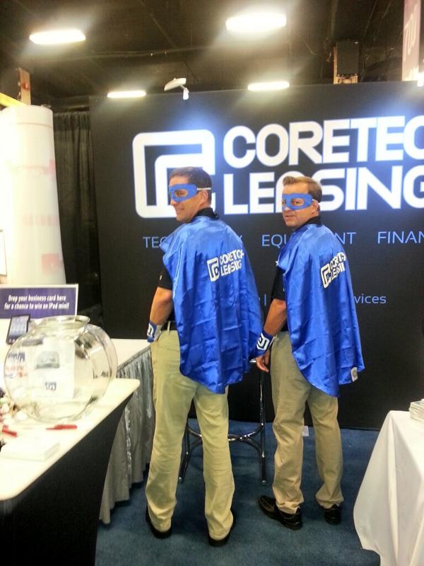 CoreTechLeasing's tweet photo. CoreTech's Scott Mc Fetters and Mike Henderson. Superheroes of leasing. #ILTA2014 http://t.co/R5Gz2oOeY1