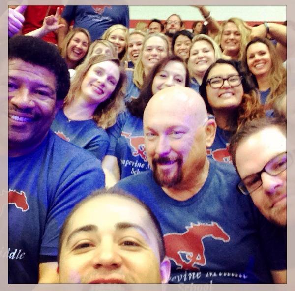 GrapevineMiddle's tweet photo. GMS Faculty! Strap in, because it's going to be an awesome ride! #GMSPride #GMS14-15 http://t.co/nXGG5M5pOW