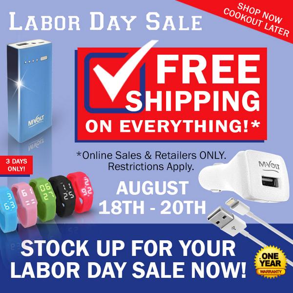 Wireox_'s tweet photo. Only 2 days left! Free Shipping on everything at http://t.co/rqnP7pP5YT! Stock your shelves for your Labor Day Sale! http://t.co/eqkDchVhl1
