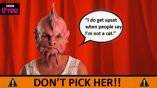 She thinks she's a cat. Surely that's one of the top turn offs on a first date? #SexyBeasts