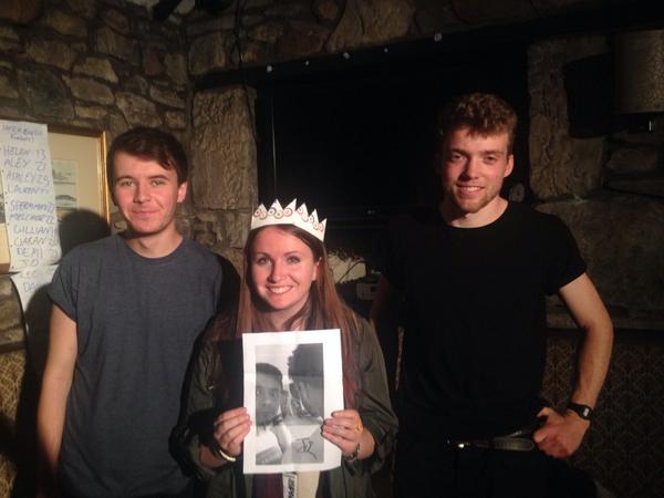 EllieWilsonIP's tweet photo. @SketchBINGO presenting Lottie, @lott_ee, tonight's Sketch Bingo Kingo! With love, "Lottie's sister" http://t.co/mL9n3JMOO7
