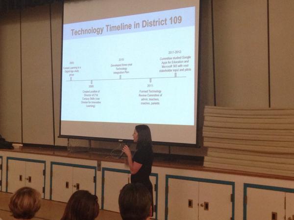 Kicking off our 2nd 1:1 family night information session w/ Director for Innovative Learning <a href="/mfaust/">Marcie Faust, Ed.D.</a> at Walden School