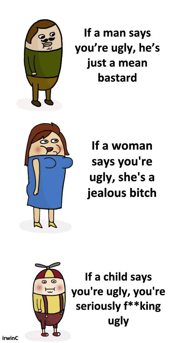 9GAG's tweet photo. If a child says you're ugly, I have bad news for you. http://t.co/f9mfbkkAT9 http://t.co/NzWX91vL7b