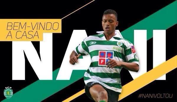 voetbalflitsen's tweet photo. OFFICIEEL: Luis Nani keert terug bij 'zijn thuis' Sporting Lissabon. De aanvaller wordt gehuurd van Manchester United http://t.co/YMvgFPse6q
