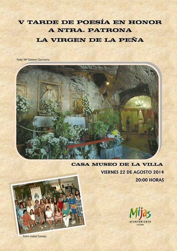 BandaMijas's tweet photo. V Tarde de Poesía en honor a Nuestra Patrona La Virgen de La Peña. Próximo viernes 22 Casa Museo a las 20:00h #Mijas http://t.co/Qqizj61Hw8