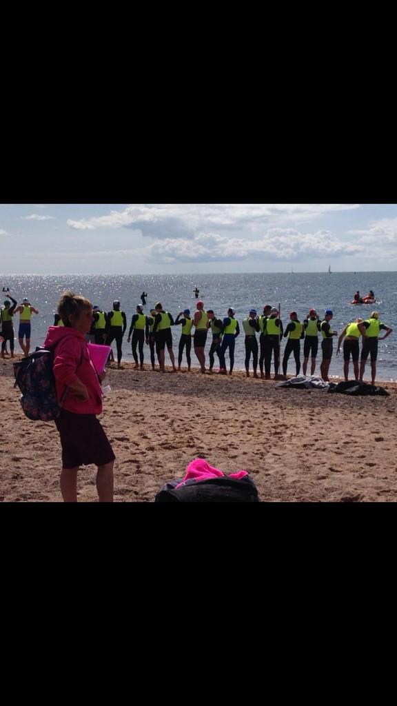 Junior surf swim today <a href="/surflifesaving/">Surf Life Saving GB</a> lining up ready to go well done boys :)