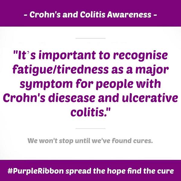 It's important to recognise that fatigue is a major symptom for people with Crohn's disease and ulcerative colitis.