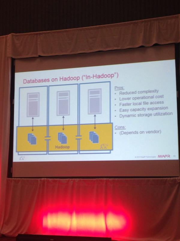 HPE_AI's tweet image. Pros/Cons of "Databases on Hadoop" #NoSQLNow